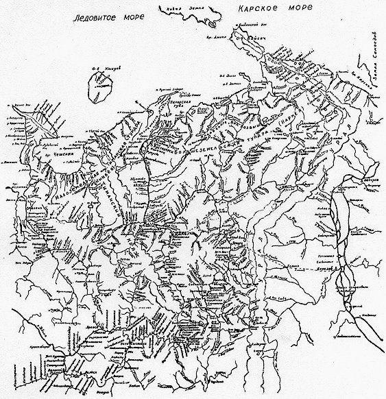 Карта Коми края Александра Крузенштерна